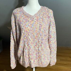 Time and Tru Pastel V-Neck Sweater